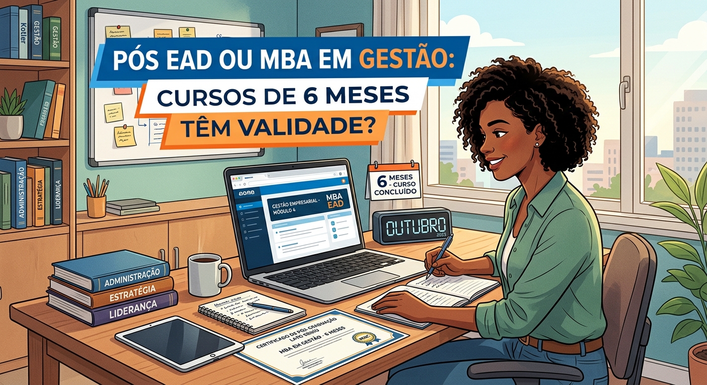 Pós EAD ou MBA em Gestão: curso de 6 meses é válido?